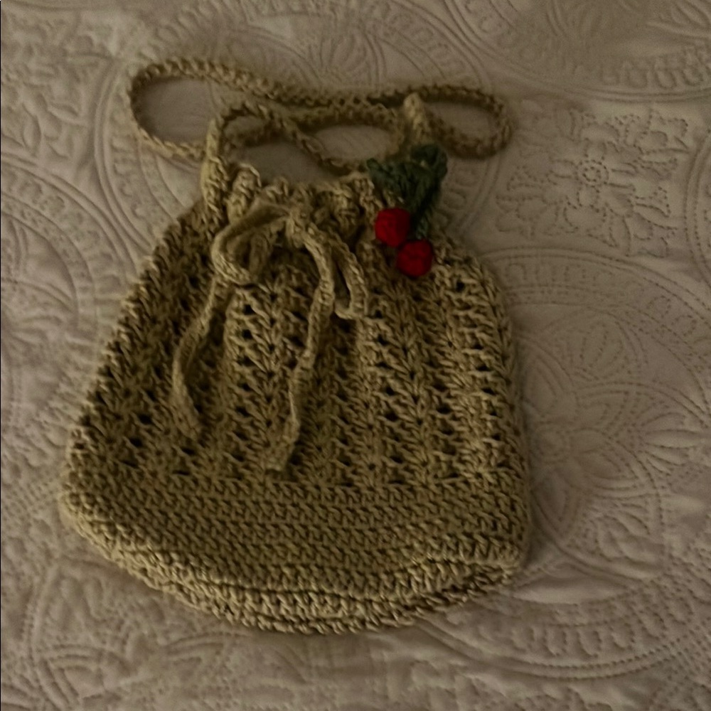 Handcrafted Beige Crochet Bag